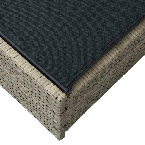 Ligstoel met kussen 1-persoon Beige 60 x 200 x 27cm poly rattan