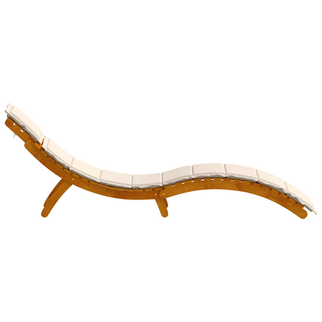 Ligbed met kussen 2 pcs Wit 184 x 55 x 64cm Massief acaciahout
