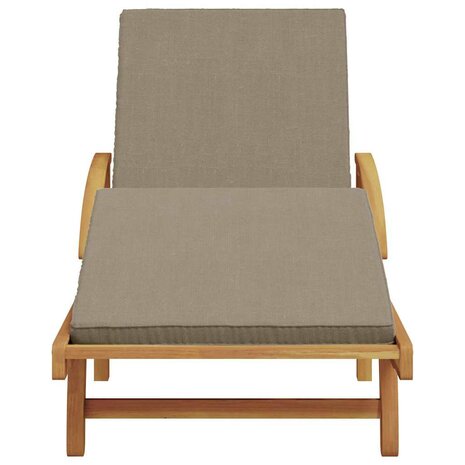 Ligstoel met kussen Taupe 200 x 67 x 84cm Massief acaciahout