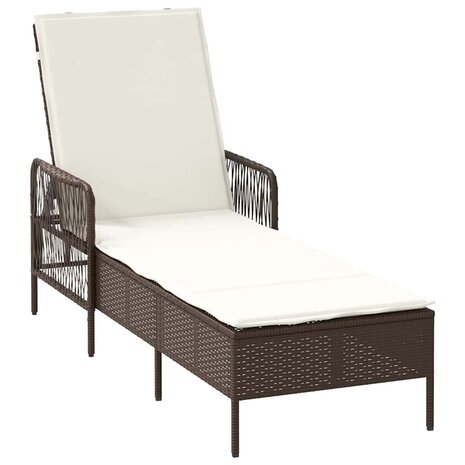 Ligbed met kussen 2 pcs Bruin 35 x 35 x 32cm poly rattan