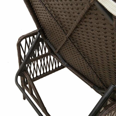 Ligbed met kussen 2 pcs Bruin 35 x 35 x 32cm poly rattan