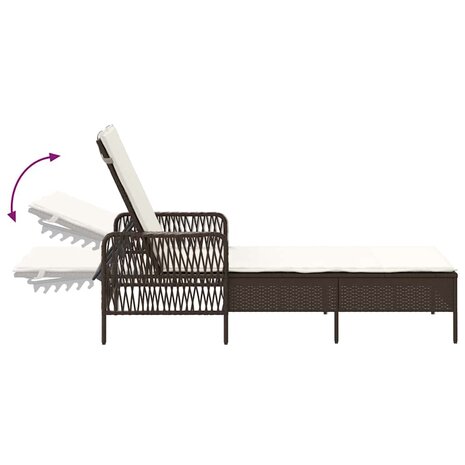 Ligbed met kussen 2 pcs Bruin 35 x 35 x 32cm poly rattan