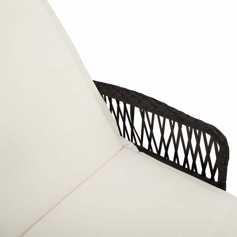 Ligbed met kussen 2 pcs Zwart 35 x 35 x 32cm poly rattan