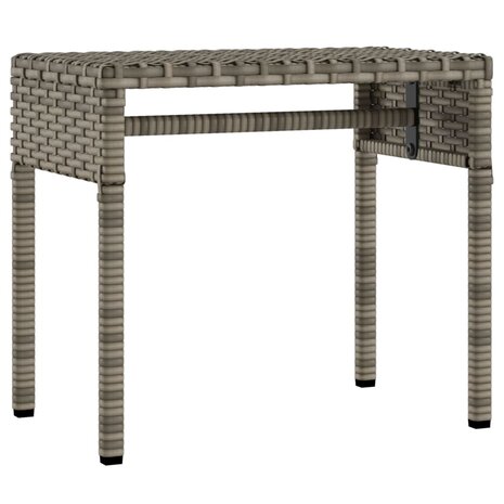 Ligbedden 2 st met luifels en tafel poly rattan grijs