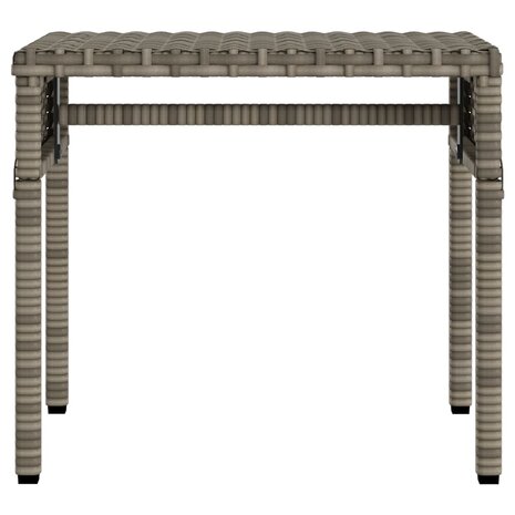 Ligbedden 2 st met luifels en tafel poly rattan grijs