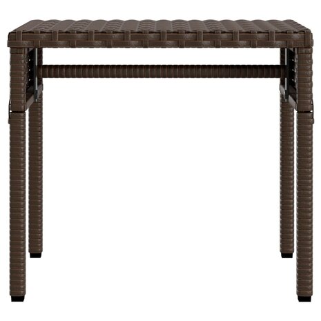 Ligbedden 2 st met luifels en tafel poly rattan bruin