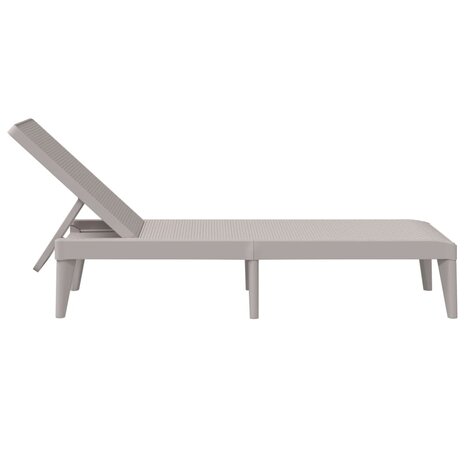 Ligbed 186x60x29 cm polypropeen cappuccinokleurig