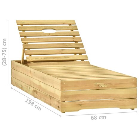 Ligbed met tafel groen geïmpregneerd grenenhout