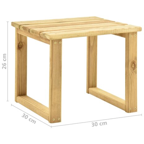Ligbed met tafel groen geïmpregneerd grenenhout