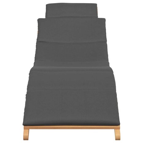 Ligstoel Donkergrijs 188 x 55 x 59 cm Massief teakhout