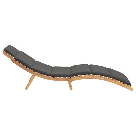 Ligstoel Donkergrijs 188 x 55 x 59 cm Massief teakhout