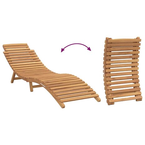 Ligstoel Bruin 184 x 55 x 59 cm Massief Teakhout