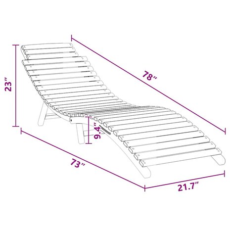 Ligstoel Bruin 184 x 55 x 59 cm Massief Teakhout