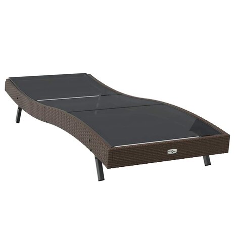 Ligstoel 1-persoon Bruin 70 x 197 x 82 cm Poly Rattan en Metaal