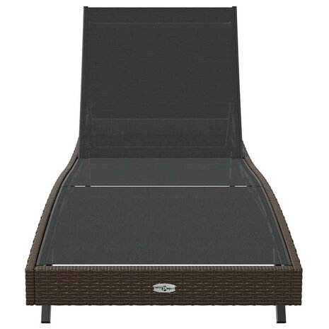 Ligstoel 1-persoon Bruin 70 x 197 x 82 cm Poly Rattan en Metaal