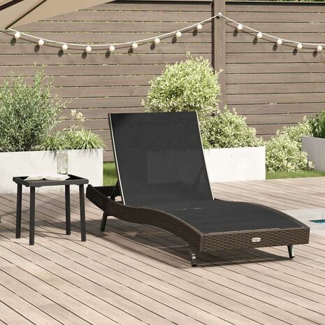 Zonligstoel met Tafel 2 pcs Bruin, zwart 40 x 40 x 40.5 cm