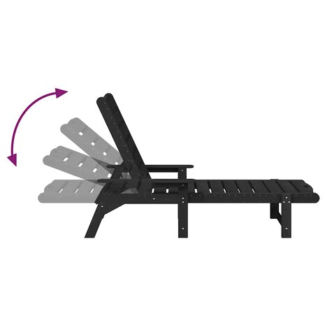 Tuin Lounge Meubels 3 pcs Zwart 38 x 38 x 46cm Polyetheen