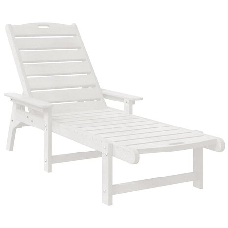 Tuin Lounge Meubels 2 pcs Wit 53 x 195.5 x 30cm Polyetheen