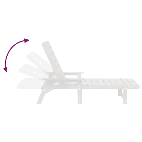 Tuin Lounge Meubels 2 pcs Wit 53 x 195.5 x 30cm Polyetheen
