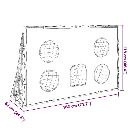 Kindervoetbaldoel met doelmat en bal 182x62x118 cm