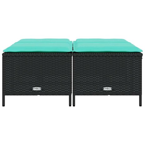 Tuinstoelen met kussens 4 stuks zwart polyrotan