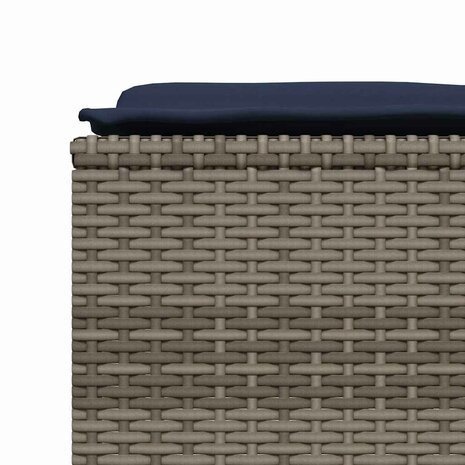 Tuinstoelen met kussens 4 stuks grijs polyrotan
