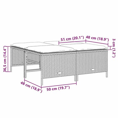 Tuinstoelen met kussens 4 stuks grijs polyrotan