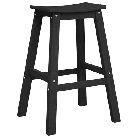 Barkruk 2 pcs Zwart 52 x 43 x 73.5cm HDPE