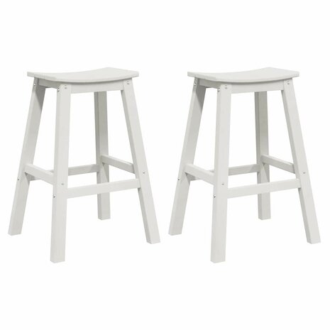 Barkruk 2 pcs Wit 52 x 43 x 73.5cm Kunststof