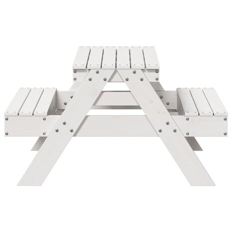 Picknicktafel voor kinderen 88x97x52 cm massief grenenhout wit