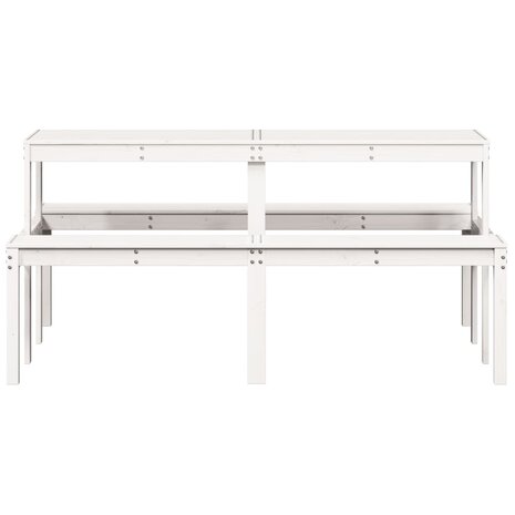 Picknicktafel 160x134x75 cm massief grenenhout wit