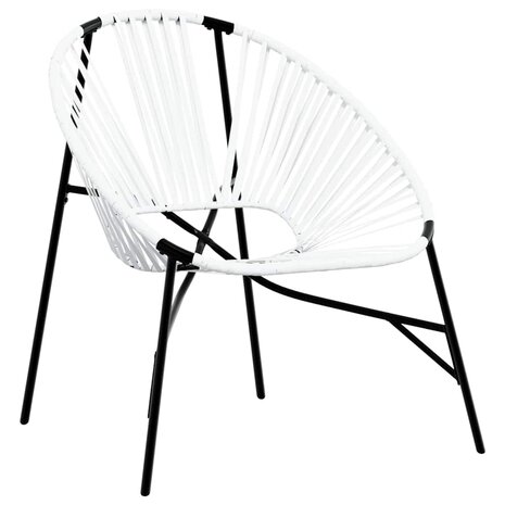 Tuinstoelenset 3-delig poly rattan zwart en wit