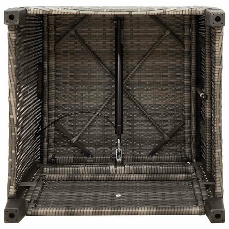 Verstelbare tuinstoel met bijzettafel poly rattan grijs