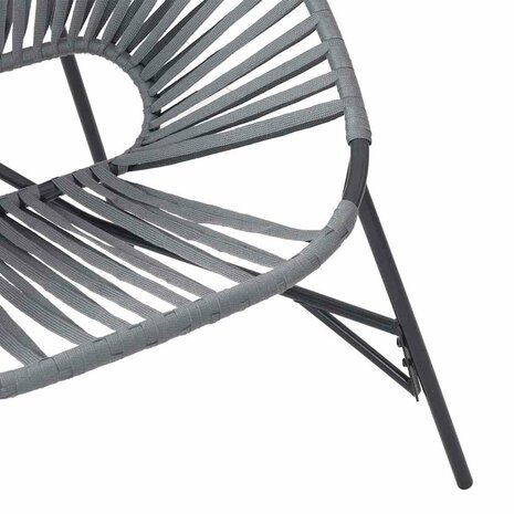 Set tuinstoelen 3-delig poly rattan zwart en lichtgrijs
