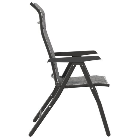 Tuinstoelen 2 st inklapbaar poly rattan grijs