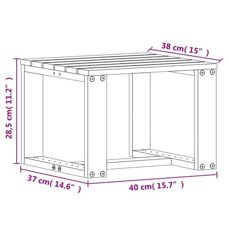 3-delige Loungeset massief grenenhout wit