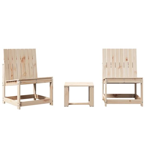 3-delige Loungeset massief grenenhout