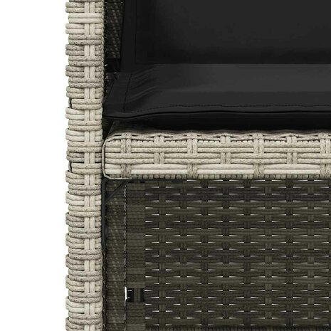 Tuinstoelen 4 st met kussens poly rattan lichtgrijs