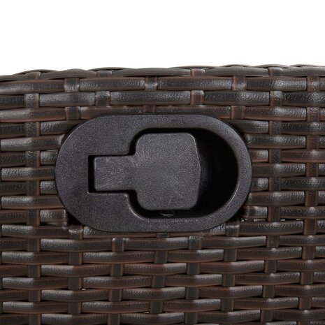 Tuinstoelen 2 st verstelbaar met voetensteun poly rattan bruin