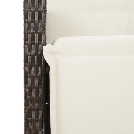 Tuinstoelen 2 st verstelbaar met voetensteun poly rattan bruin