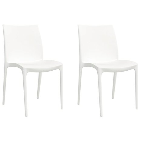 Tuinstoelen 2 st 50x46x80 cm polypropeen wit