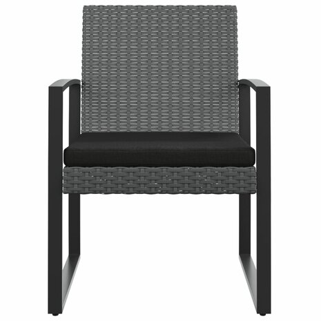 Tuinstoelen 2 st polypropeen rattan donkergrijs