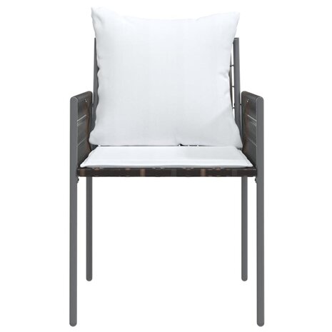 Tuinstoelen 6 st met kussens 54x61x83 cm poly rattan bruin