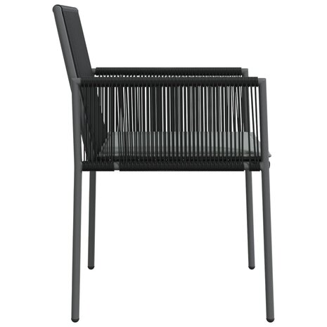 Tuinstoelen 2 st met kussens 54x60,5x83,5 cm poly rattan zwart