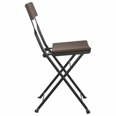 Bistrostoelen 4 st inklapbaar poly rattan en staal bruin