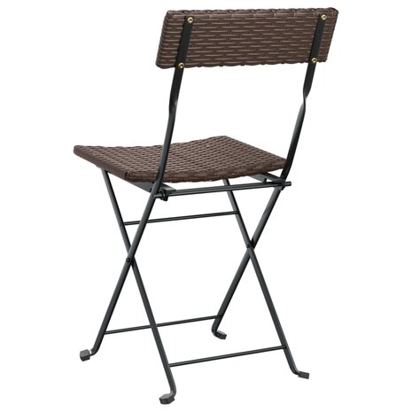 Bistrostoelen 4 st inklapbaar poly rattan en staal bruin