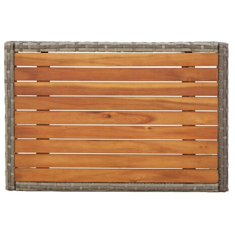Tuinstoelen 2 st verstelbaar met tafel poly rattan grijs