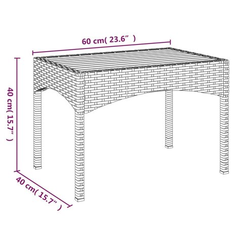 Tuinstoelen 2 st verstelbaar met tafel poly rattan grijs