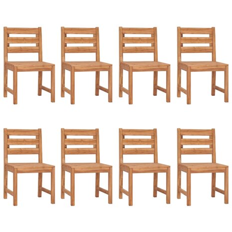Tuinstoelen 8 st massief teakhout
