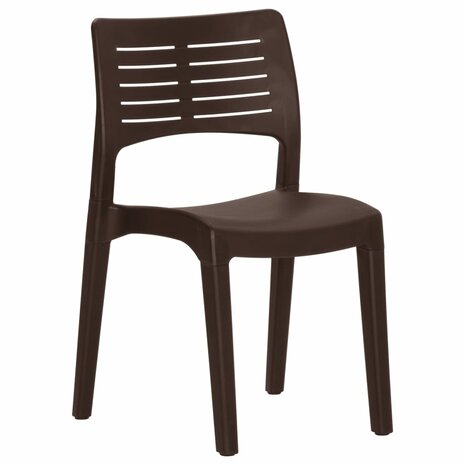 Tuinstoelen 2 st polypropeen mokkakleurig